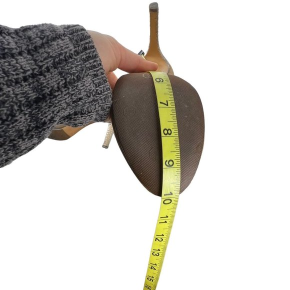 Coach Seneca Brown Suede Stiletto Round Toe Snakeskin Heels 7 - Picture 12 of 13